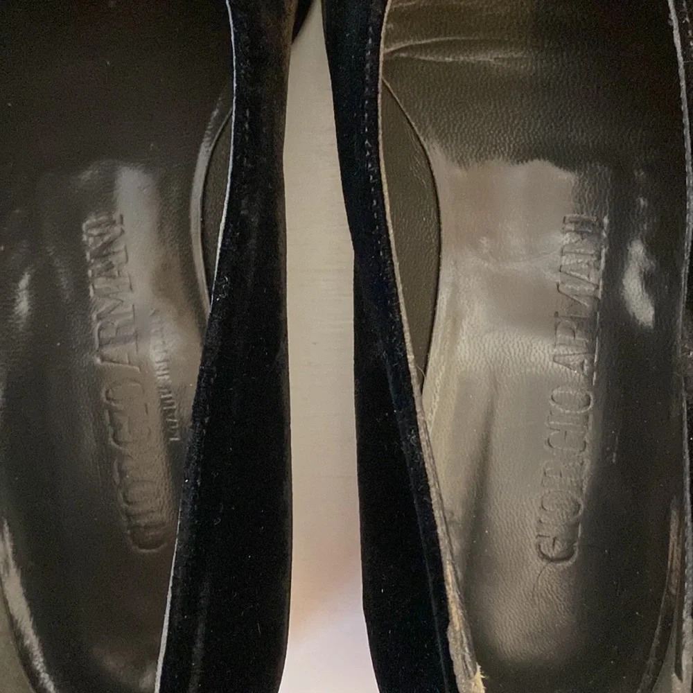 Giorgio Armani Black Velvet Loafer 37.5 - Picture 5 of 6